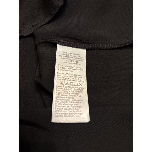 J Crew Factory Women's Drapey Black Satin Button-Up Top Size XXS NWT BV927 - Picture 6 of 6